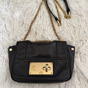 Milly Black Leather Shoulder Bag